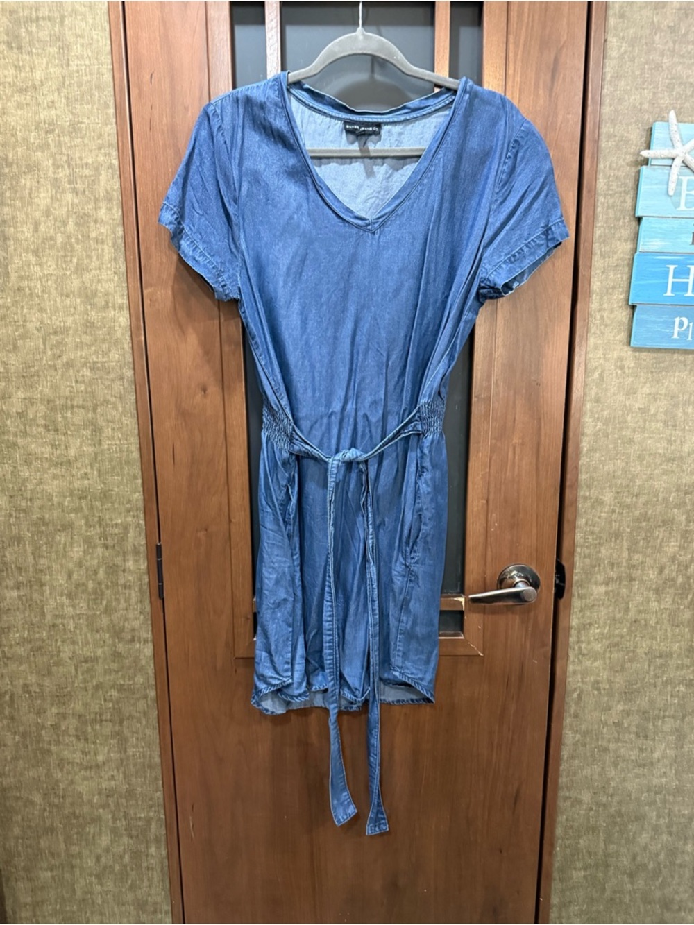 Silver Jeans V-Neck Tie-Waist Denim Dress